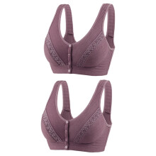 Fashion Wireless Bra For Women 2pc Nursing Bra Back Adjustment Yoga Running Bra Traceless Front Button Bra,Purple