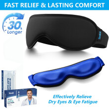 Contoured Cooling Gel Eye Mask, Snug Fit Cold Compress for Puffiness, Dark Circles, Sinus Pressure, Eye Strain, Reusable, Fits All Head Sizes,blue