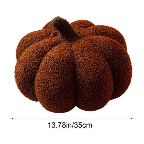 Coussin décoratif citrouille 3D marron 35 cm (1 pièce) 2