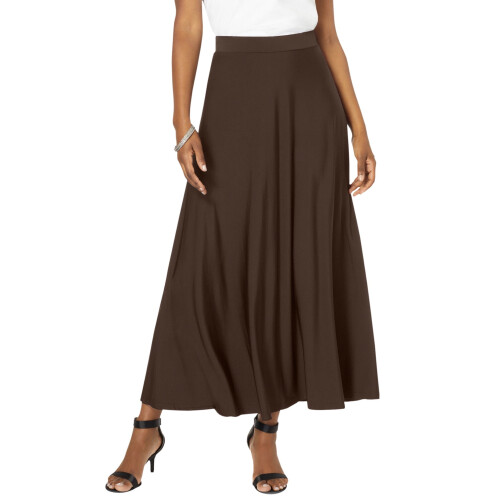 Saia longa feminina plus size em tecido ultramacio