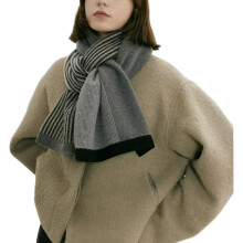 Damen-Winterstrickschal mit Streifenmuster, Vintage-Karo, 1-teilig