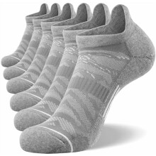 Men's 6 Pack Ankle Running Socks Low Cut Cushioned Athletic Sports Socks 7-9/9-12/12-15