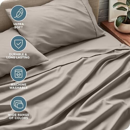 Ensemble de draps en microfibre ultra-douce pour lit Queen (4 pièces) 2