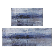 2-Piece Anti-Fatigue Kitchen Mat Set – Non-Slip, Waterproof, Memory Foam, Teal, Compatible with Home Office & Laundry Room