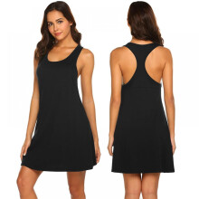 Ärmelloses Damen-Nachthemd mit Racerback-Ausschnitt, Tanktop, lockeres und bequemes Schlafshirt, Loungewear, Größen S-XXL