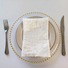 12er-Pack handgefertigte Stoffservietten aus Baumwoll-Leinen-Mischgewebe, waschbar, für Dinner, Hochzeiten und Partys, 32 x 32 cm