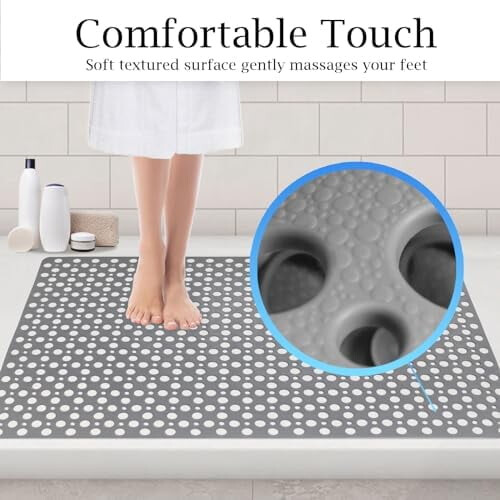 Antislip douchemat 90x60cm TPE met zuignappen 1