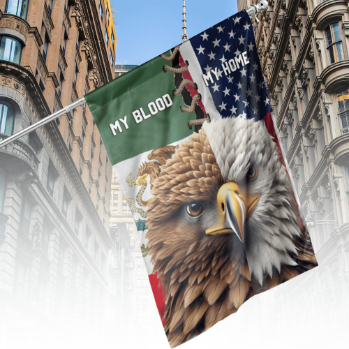 Americko-mexická vlastenecká vlajka 100% polyester 75x100 cm