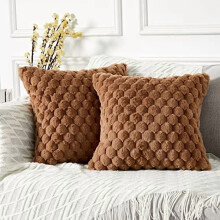 Housses de coussin en fausse fourrure 45 x 45 cm (lot de 2)