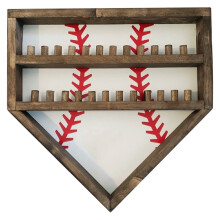 Személyre szabott baseball gyűrűtartó | Fali tartó 24 gyűrűhöz | 35x35 cm-es éremtartó | Gyerek/Iroda/Nappali dekoráció