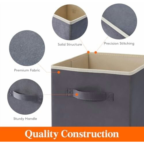 Foldable Storage Cubes Gray Fabric 16-Pack 18L 1