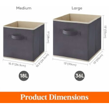 Foldable Storage Cubes Gray Fabric 16-Pack 18L