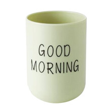 Gobelet porte-brosse à dents « Good Morning » pour brosses à dents standard, 330 ml, léger, idéal pour la maison et les voyages (vert)
