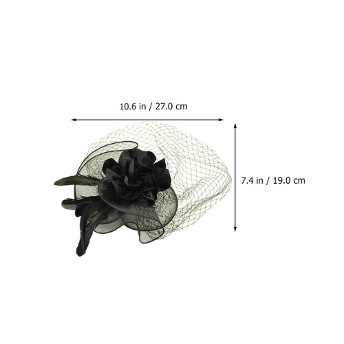 Chapeau bibi noir avec voile – 1 pièce 1