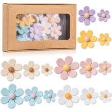 Aimants de réfrigérateur 3D en forme de fleurs (16 pièces) – Décoration mignonne, résistante et colorée pour réfrigérateur, bureau et