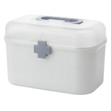 Grande boîte de premiers secours blanche vide pour la famille/le bureau/les voyages – Trousse médicale d'urgence portable avec poignée, support