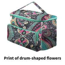 Gehaakte tas, garentas met verstevigd handvat, breitas met opening, heuptas met bloemenprint