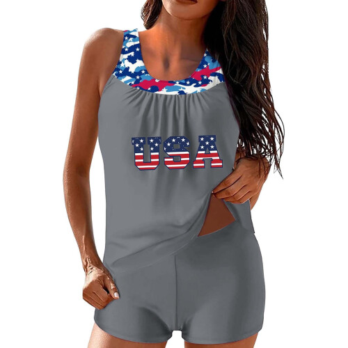 Σετ Tankini για την Ημέρα Ανεξαρτησίας των Γυναικών – Γραφικό με την Αμερικανική