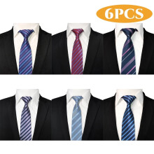 Herrenkrawatten, klassische gestreifte Krawatten für Herren, Business-Krawatten, formelle Herrenkrawatten, gewebte Jacquard-Krawatten, mehrfarbig, 6