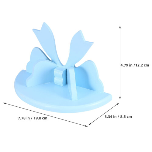 Prateleira de armazenamento em madeira azul-celeste para quarto infantil, decoração para casa, 2 peças, 7,8 x 4,8 x 3,3 polegadas 1