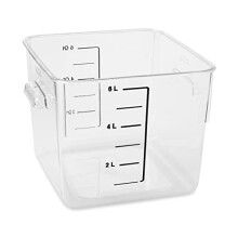 Contenedor cuadrado para almacenar alimentos que ahorra espacio, 6 cuartos, transparente, para cocina/cocción al vacío/preparación de comidas