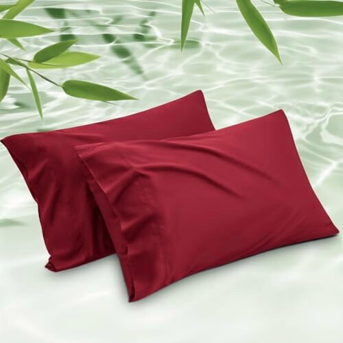Conjunto de 2 fronhas de bambu e rayon, tamanho King (20x36 polegadas).