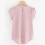 Γυναικεία Μπλούζα από Σιφόν με Πλισέ Στρογγυλή Λαιμόκοψη και Κοντομάνικο, Πλάτη 3