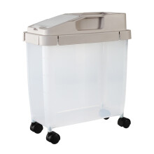 Contenedor de almacenamiento de cocina hermético grande de 9 kg (20 lb) para arroz, cereales, comida para perros, harina, con ruedas y taza