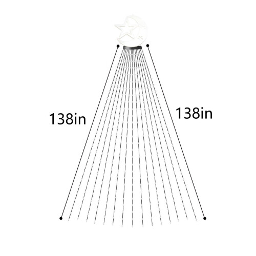 Solar Christmas Star Lights, 9.8ft Waterfall Tree Lights, 8 Modes + Timer + Remote, USB Powered, Multicolor, Compatible with Outdoor/Indoor Use 1