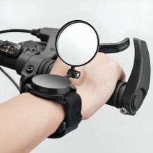 Bike Mirror, Mountain Road Bicycle Cycling Wrist Band Rear View Mirror, Adjustable Rotatable Safe Multi Angle Bicycle Rear View Glass Mirror