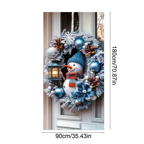 Juledørtrekk 91 x 183 cm polyester festlig dekorasjon 2