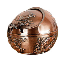 Cendrier vintage coupe-vent en forme de boule avec couvercle, cendrier portable anti-odeurs pour intérieur/extérieur – Plateau fumeur de bureau