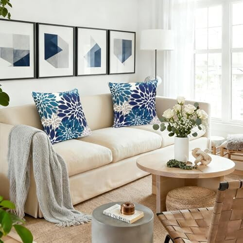 Set med 2 blå 40x40 cm linneörngott 2