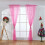 Christmas Snowflake Curtains 200x100cm Polyester Pink 2-Pack 5