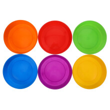 1 set plastic verfpaletten voor kinderen, kleurrijk, draagbaar, ruimtebesparend.
