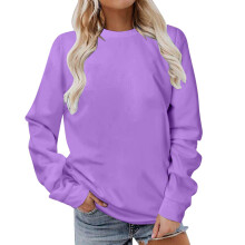 Lulshou Dam Lila XXXL Casual Rund Hals Långärmad Sweatshirt Pullover Tunika Topp