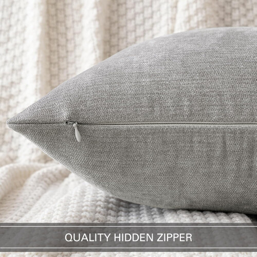 2x18x18 tommer polyester pudebetræk med skjult lynlås 2