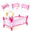 Set da gioco per bambini con lettino per bambole, culla e mobili giocattolo simulati. 2