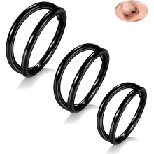 Anelli per il naso senza cuciture, acciaio chirurgico 316L – Compatibile con setto, elice, conchiglia, daith, rook, trago, labbro