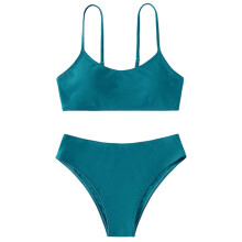 Teen Girls' Swimsuits Two-Piece Bikini Adjustable Shoulder Straps Swimsuit Kids Bikini with Chest Pad