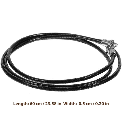 Colar com cordão de metal preto e fecho (1 unidade) - 60 cm (23,6 polegadas) 1