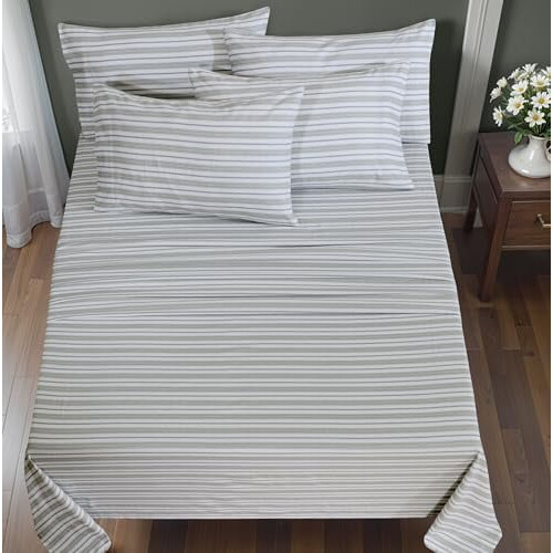100% Cotton Flannel Sheet Set Queen 6-Piece 1