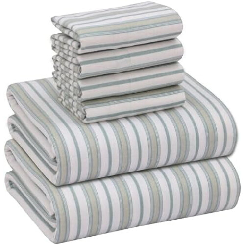 Σεντόνια Flannel Full Size Σετ 6 τεμαχίων – 100% βαμβάκι διπλής πλέξης, με βαθιές τσέπες 16",