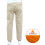Drengebukser i stretchbomuld, beige, elastisk talje, 3