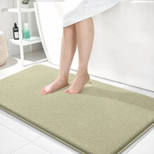 Thick Memory Foam Bath Mat 44x24", Vanilla, Non-Slip, Quick-Dry, Machine Washable, Compatible with Standard Tub/Shower