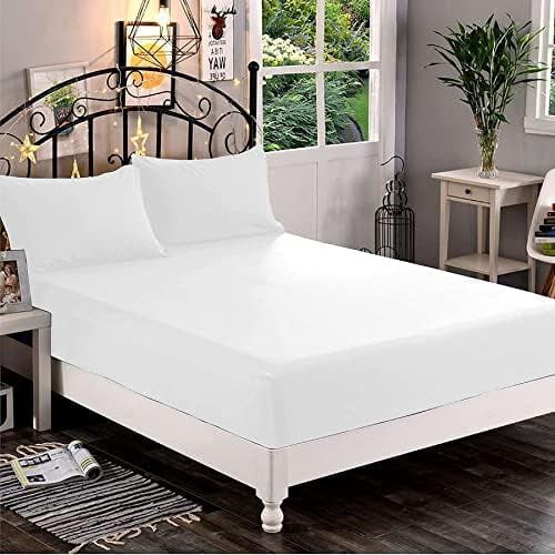 Drap-housse en microfibre de qualité supérieure, format Queen, poches profondes
