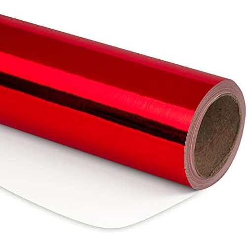 Rote Metallic-Geschenkpapierrolle, 43,2 cm x 20 m