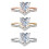Hjertering-smykker Dame Rhinestone Sølvring Størrelse 11 3