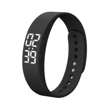 Orologio da polso con vibrazione, visualizzazione in tempo reale, impermeabile, intelligente, con schermo LED, per fitness, sport e sonno (nero)
