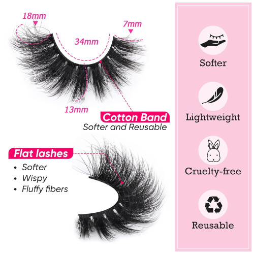 Ψεύτικες βλεφαρίδες Mink Lashes πλήρους όγκου, 18 χιλ. με εντυπωσιακές ψεύτικες 1